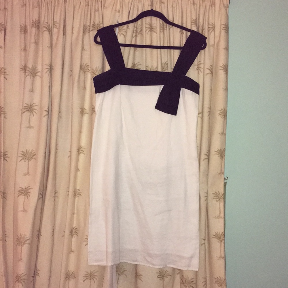 Promod linen black and white dress